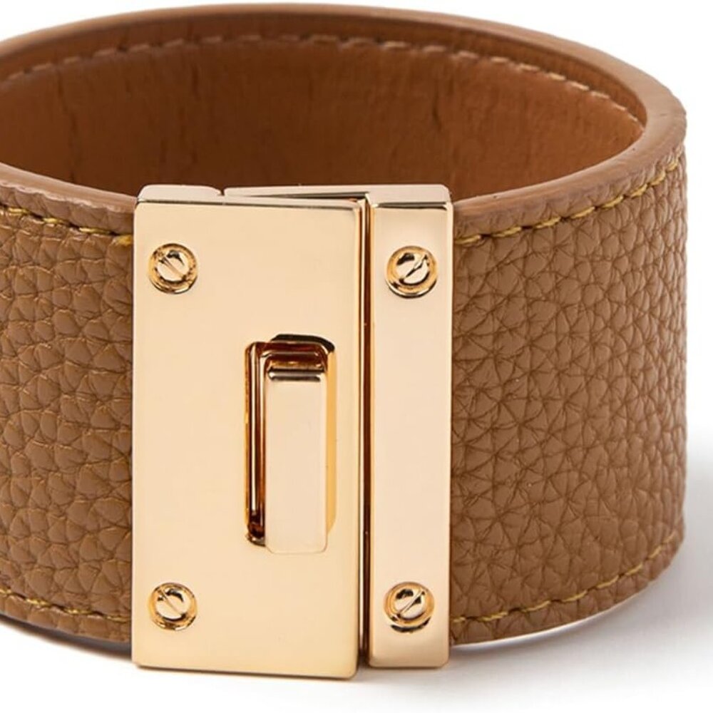 Braid Leather Wrap Bracelet Trendy Stackable Crys… - image 1